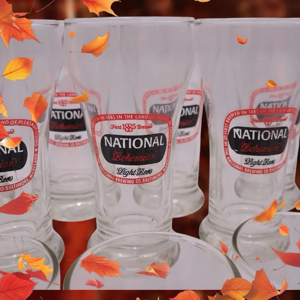 12 Vtg NATIONAL BOHEMIAN BEER ACL DRINKING GLASS NATIONAL BRG CO BALTIMORE MD